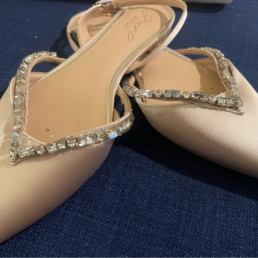 Jewel Bradley Mischka wedding flats